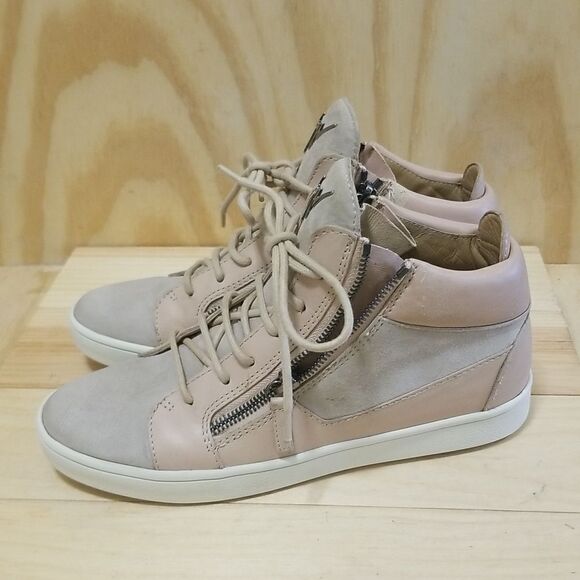 Giuseppe Zanotti Kriss Leather Hi Top Sneakers Size 7 1/2 38 EU - Preowned - Picture 2 of 9